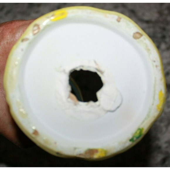 Vintage Old Woman Utensil Holder Or Planter, Yellow, Red Stripped Apron GUC - Picture 5 of 5